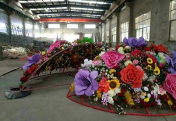 裝飾花籃雕塑通用，戶外雕塑，戶外花朵花籃雕塑擺放供應(yīng)