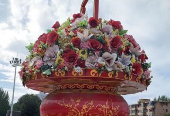 花籃雕塑常用，街道標識，城市花籃雕塑制造商