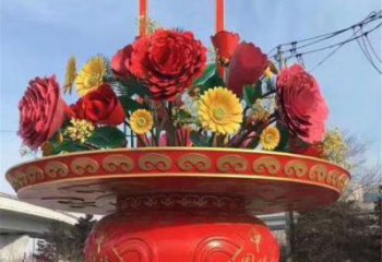 花籃雕塑素材，廣場系列，景觀花籃雕塑標準