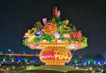 花籃雕塑精選，歐式風格，門口景區(qū)花籃雕塑選定