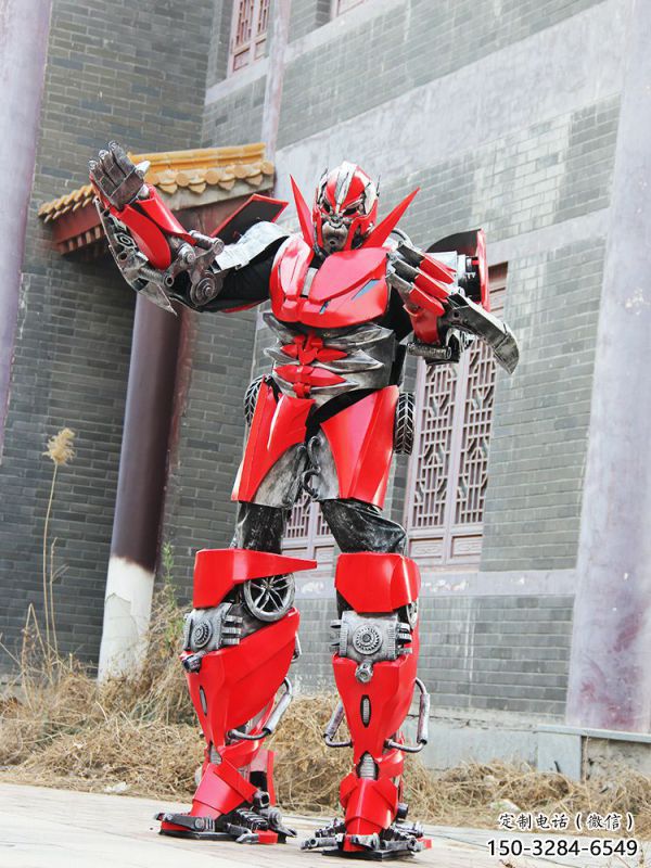 機(jī)甲紅蜘蛛。迪諾雕塑