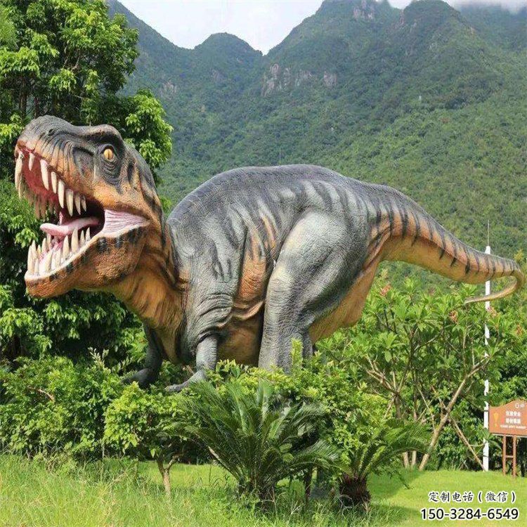 花園恐龍雕塑批發(fā)，標(biāo)識(shí)雕塑，展示玻璃鋼恐龍雕塑