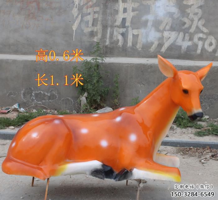 彩繪小鹿雕塑，彩繪工藝，玻璃鋼動物雕塑廠家