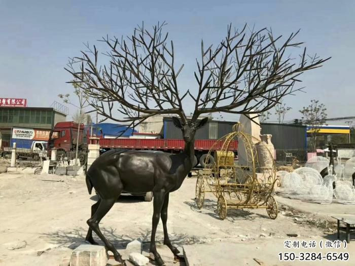 景觀小鹿雕塑觀賞型，廣場系列，仿銅小鹿雕塑優選