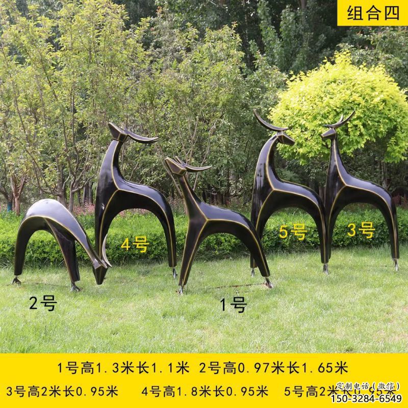 抽象小鹿雕塑供需，美陳雕塑，景觀小鹿雕塑承接