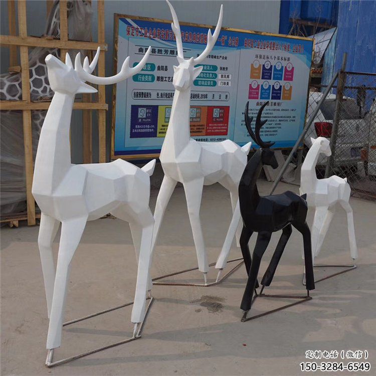 小鹿雕塑定價，景觀雕塑，抽象小鹿雕塑擺件