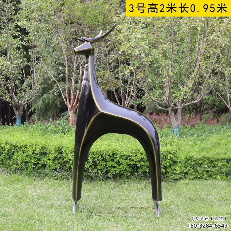 小鹿方案供應，圓雕體系，抽象小鹿雕塑制作