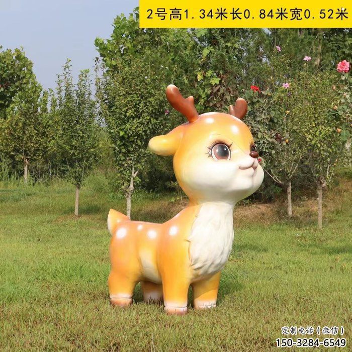 小鹿雕塑定價，彩繪工藝，卡通小鹿雕塑制作