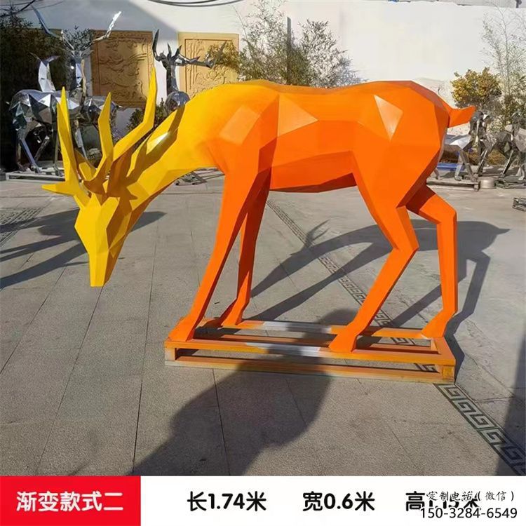 小鹿雕塑訂做，景區雕塑，烤漆小鹿雕塑定價