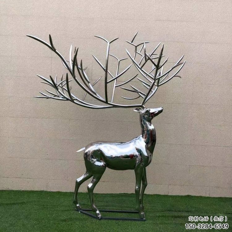 景觀小鹿雕塑制造，歐式風(fēng)格，鏡面小鹿雕塑定價(jià)