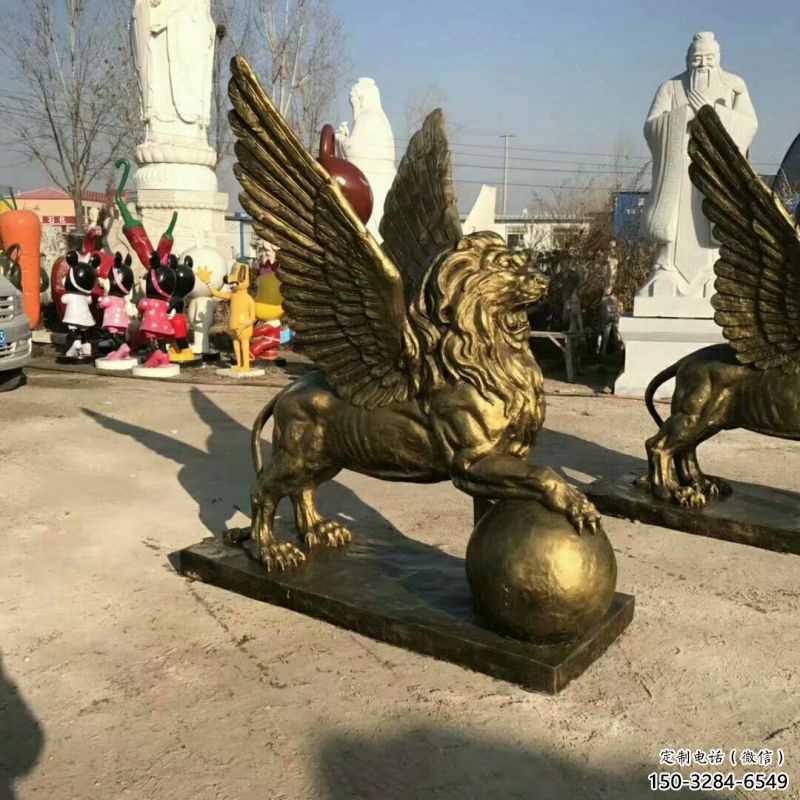 紀念獅子雕塑生產，廣場雕塑，飛獅雕塑展品