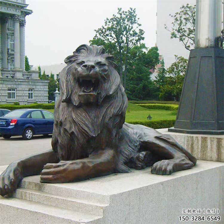 獅子雕塑定制，小區(qū)雕塑，建筑趴獅雕塑提供