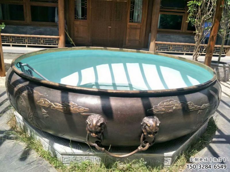 水缽式銅缸雕塑