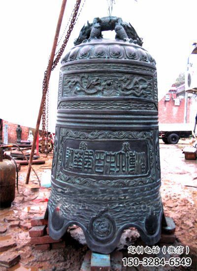 仿古八卦紋銅鐘雕塑