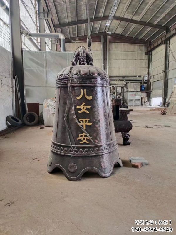 宗祠八卦紋銅鐘雕塑