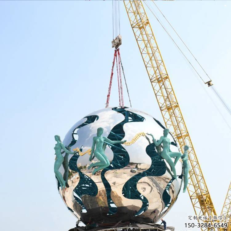 地球雕塑優選，陸地擺件，地球天使雕塑制作廠家