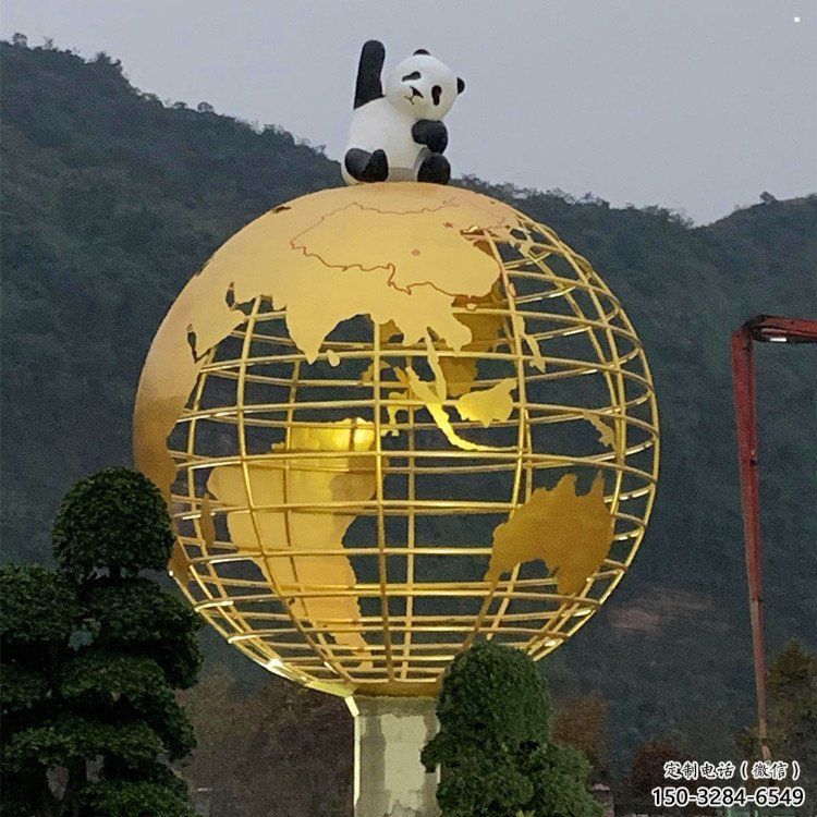 地球儀雕塑常用，鋼管組合，景觀烤漆地球儀雕塑生產(chǎn)