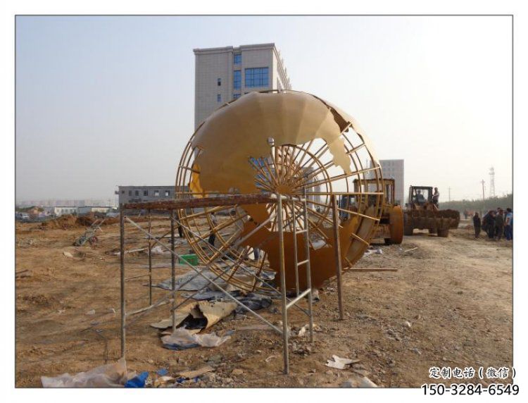 地球儀雕塑供求，白鋼構(gòu)件，烤漆地球儀雕塑制造廠家