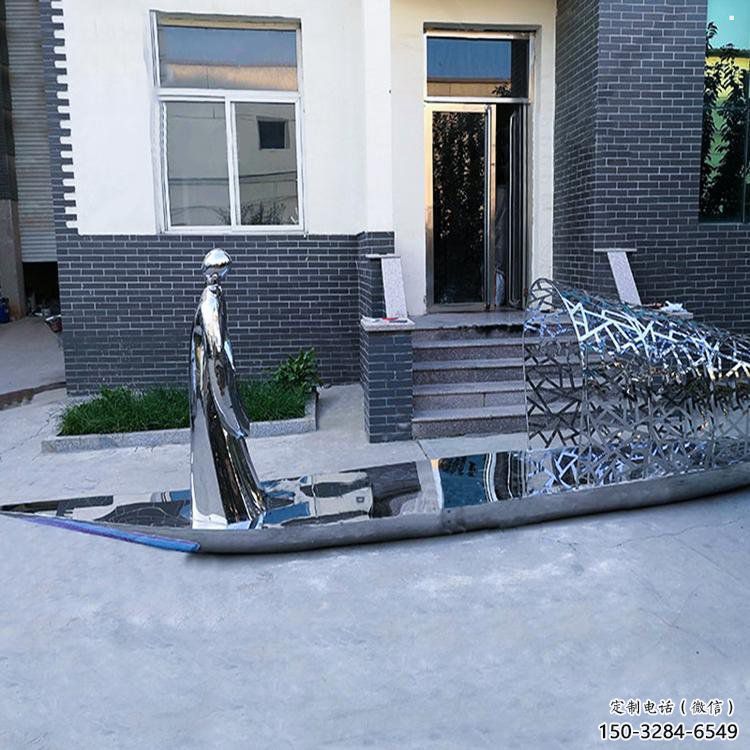 乘船人雕塑通用，鍛造工藝，中式不銹鋼乘船人雕塑通用