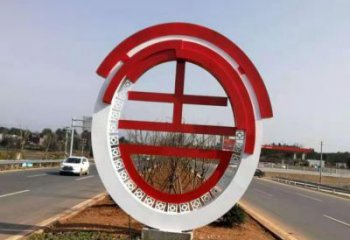 宣傳主題雕塑制作廠家，藝術形象標識，地標美陳雕塑