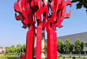 火球雕塑，精神堡壘火球雕塑落地展示