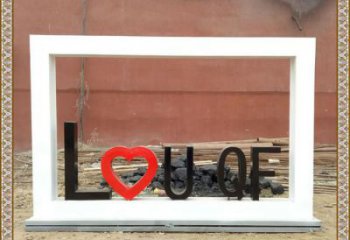 字母宣傳欄雕塑廠家，字體標(biāo)識(shí)雕塑