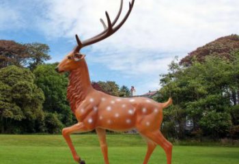 梅花鹿雕塑承接，園林雕塑，玻璃鋼梅花鹿雕塑定制