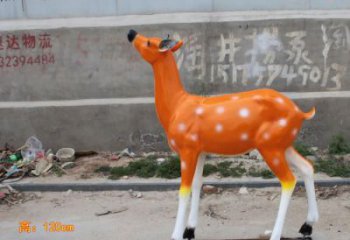 抽象小鹿雕塑，彩繪工藝，玻璃鋼動物雕塑廠家