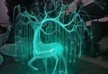 梅花鹿雕塑供應，花園小品，酒店燈光梅花鹿雕塑展品