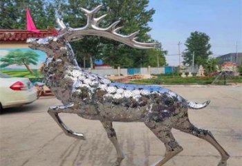 梅花鹿雕塑定做，城區小品，景觀鏤空梅花鹿雕塑定價