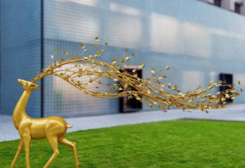 大型梅花鹿雕塑制作，花園小品，仿真梅花鹿雕塑提供