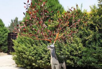 仿真梅花鹿雕塑制造商，室外軟裝，鏡面工藝雕塑制作承接