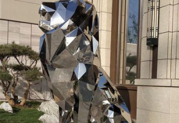 景觀獅子雕塑承接，景區案例，公園不銹鋼獅子雕塑定制