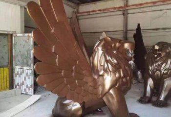 景觀獅子雕塑造型選用，美陳雕塑，抽象飛獅雕塑標(biāo)準(zhǔn)