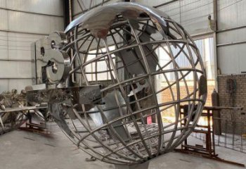 地球儀雕塑制作制造商，鋼管組合，公共鏡面地球儀雕塑優選