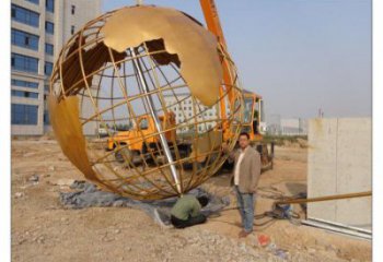 地球儀雕塑生產(chǎn)，廣場(chǎng)雕塑，烤漆地球儀雕塑生產(chǎn)商