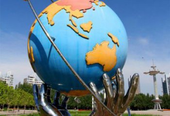 地球儀雕塑服務商，美陳雕塑，手托地球儀雕塑廠家精選