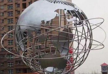 地球儀雕塑點(diǎn)擊，景觀雕塑，現(xiàn)代地球儀雕塑廠家