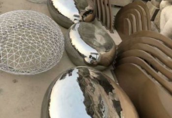 廣場坐凳雕塑，抽象景觀雕塑，鏡面效果