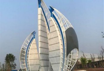 戶外帆船雕塑，鍍金歐式雕塑，鍍金工藝