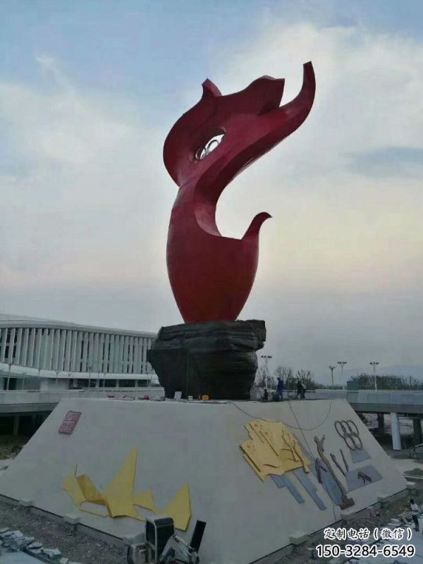 火炬雕塑供應，花園小品，現代不銹鋼火炬雕塑展品