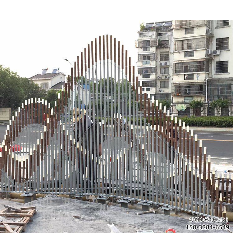 城市假山雕塑，網(wǎng)格體育雕塑，古銅效果