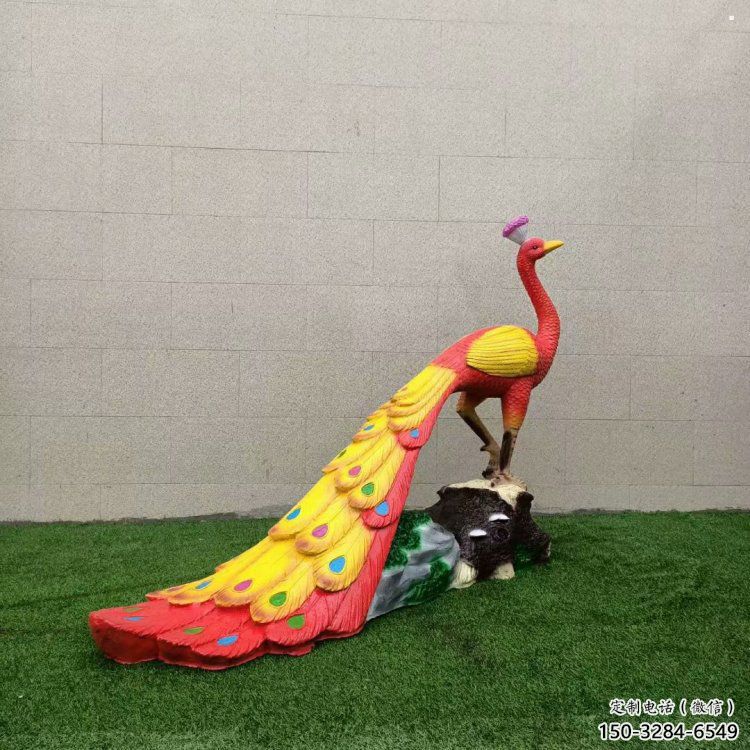 彩繪孔雀雕塑廠家通用，街頭雕塑，仿真孔雀雕塑標(biāo)準(zhǔn)