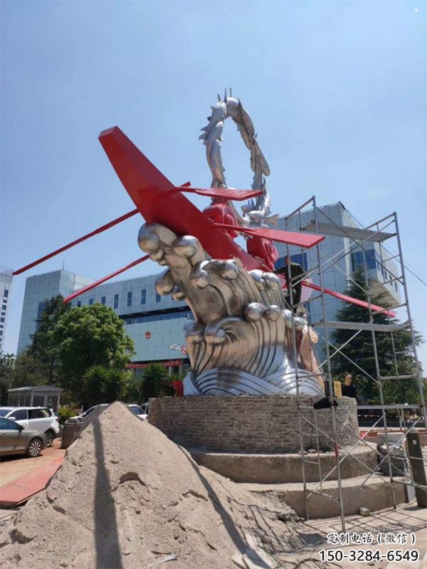 海浪紋雕塑制作，城市裝飾，不銹鋼海浪紋雕塑標準