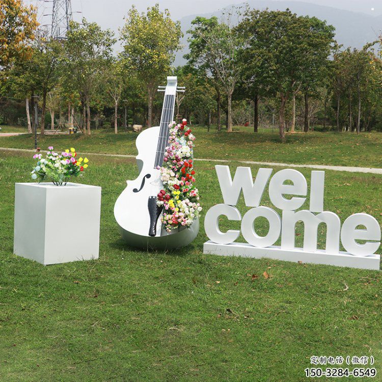 提琴雕塑承接，城市雕塑，不銹鋼提琴雕塑精品