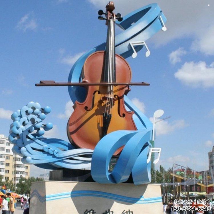 提琴雕塑精選，彩鋼制作，不銹鋼提琴雕塑標準