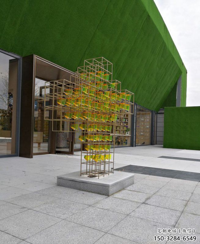 大型魔方雕塑優選，白鋼構件，燈光魔方雕塑廠家