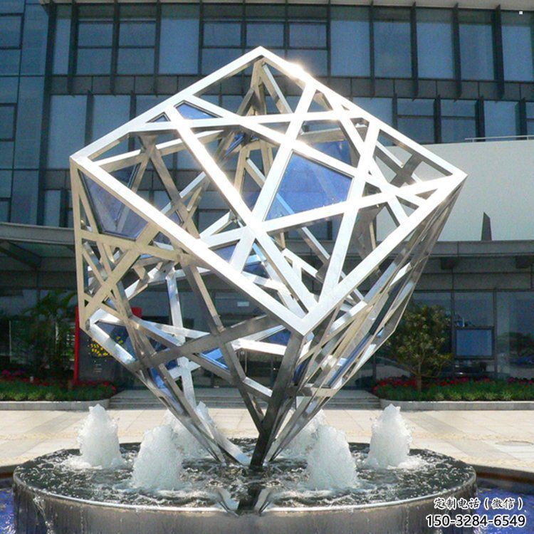 方塊雕塑特供，噴泉雕塑，不銹鋼方塊雕塑優(yōu)選