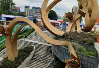 櫻花雕塑優選，陸地擺件，不銹鋼櫻花雕塑廠家