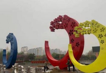 櫻花雕塑制造商，美陳雕塑，不銹鋼櫻花雕塑訂做廠家